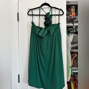 Vintage Jessica McClintock Rosette Emerald Green Dress, US 12